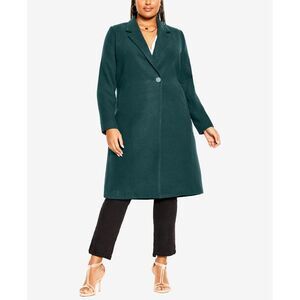 Plus Size Effortless Chic Coat Emerald 18W